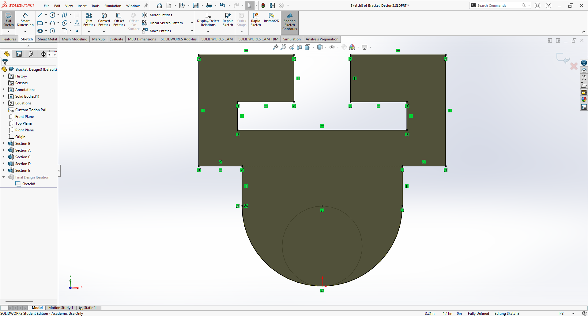 Creating the Silhouette Sketch of the Cross Section